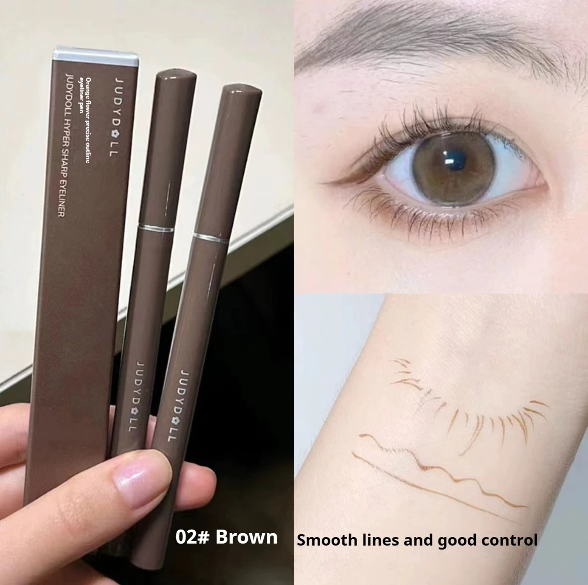 JUDYDOLL Super Fine Eyeliner Fine Brushwork Stain Free Waterproof Anti Shake Long lasting Fast Drying Slim And Enlarged Eyes