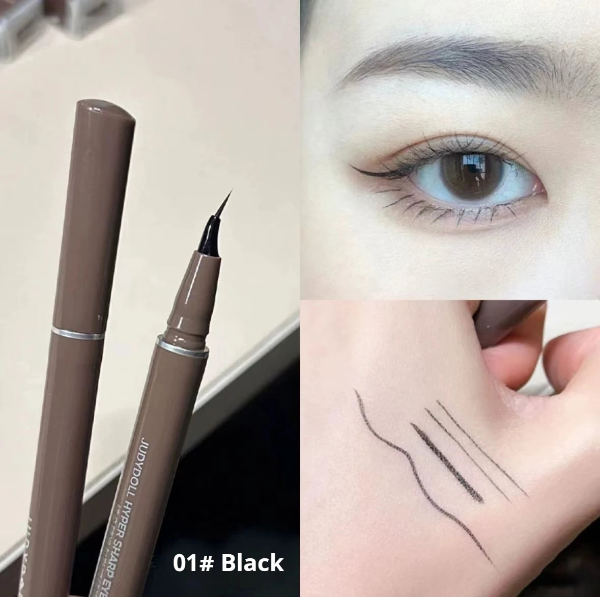 JUDYDOLL Super Fine Eyeliner Fine Brushwork Stain Free Waterproof Anti Shake Long lasting Fast Drying Slim And Enlarged Eyes