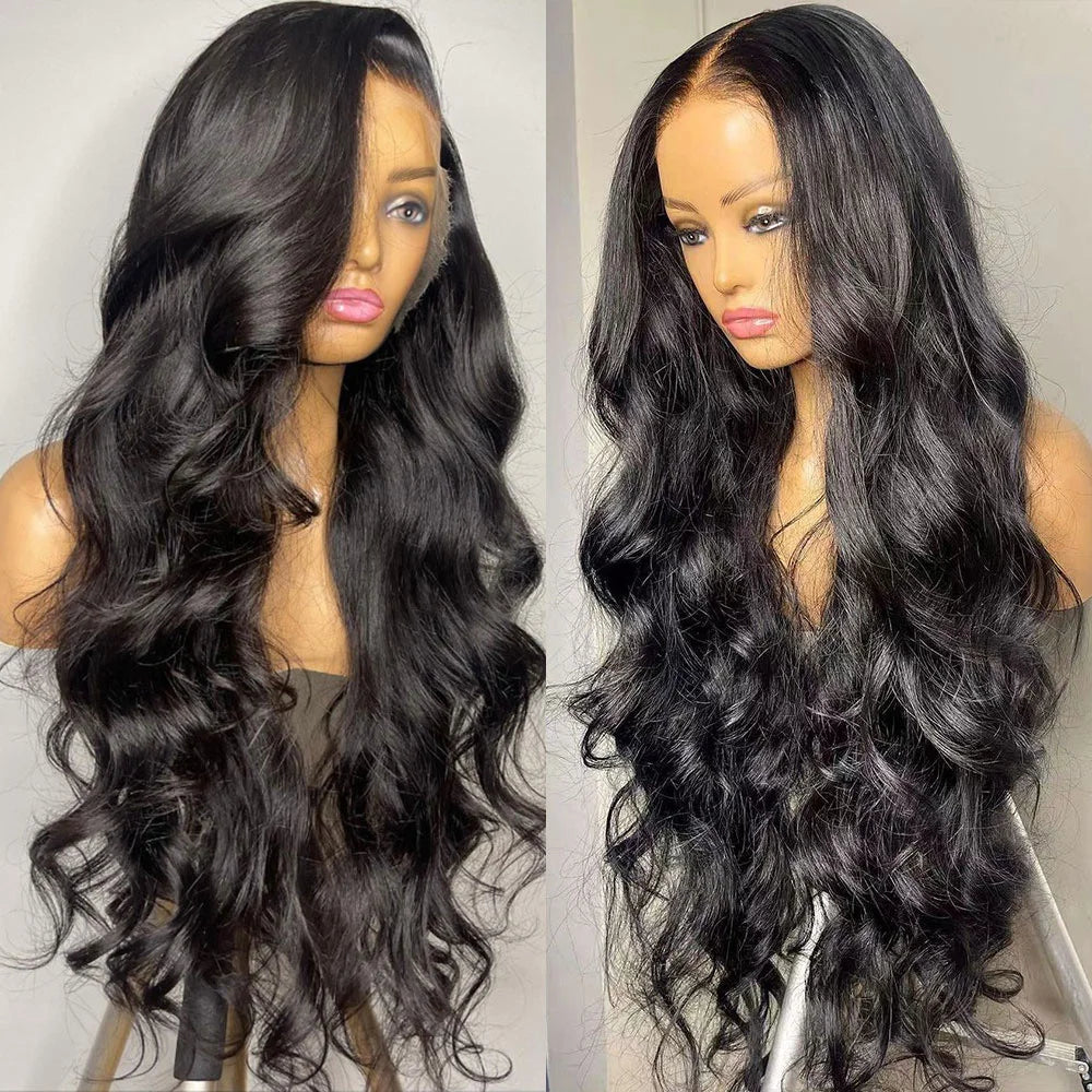 Transparent 13x6 Lace Frontal Human Hair Wigs Brazilian Body Wave 13x4 Lace Front Wig For Women PrePlucked Glueless Wig 30 Inch