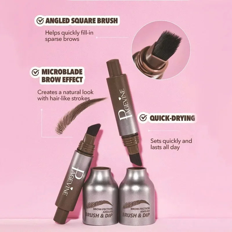 Square Brush Eyebrow Cream Waterproof Velvet Wild Eyebrow Tint Pen Eyebrow Cream Lasting Color Rendering 3D Makeup Wild Eye Brow