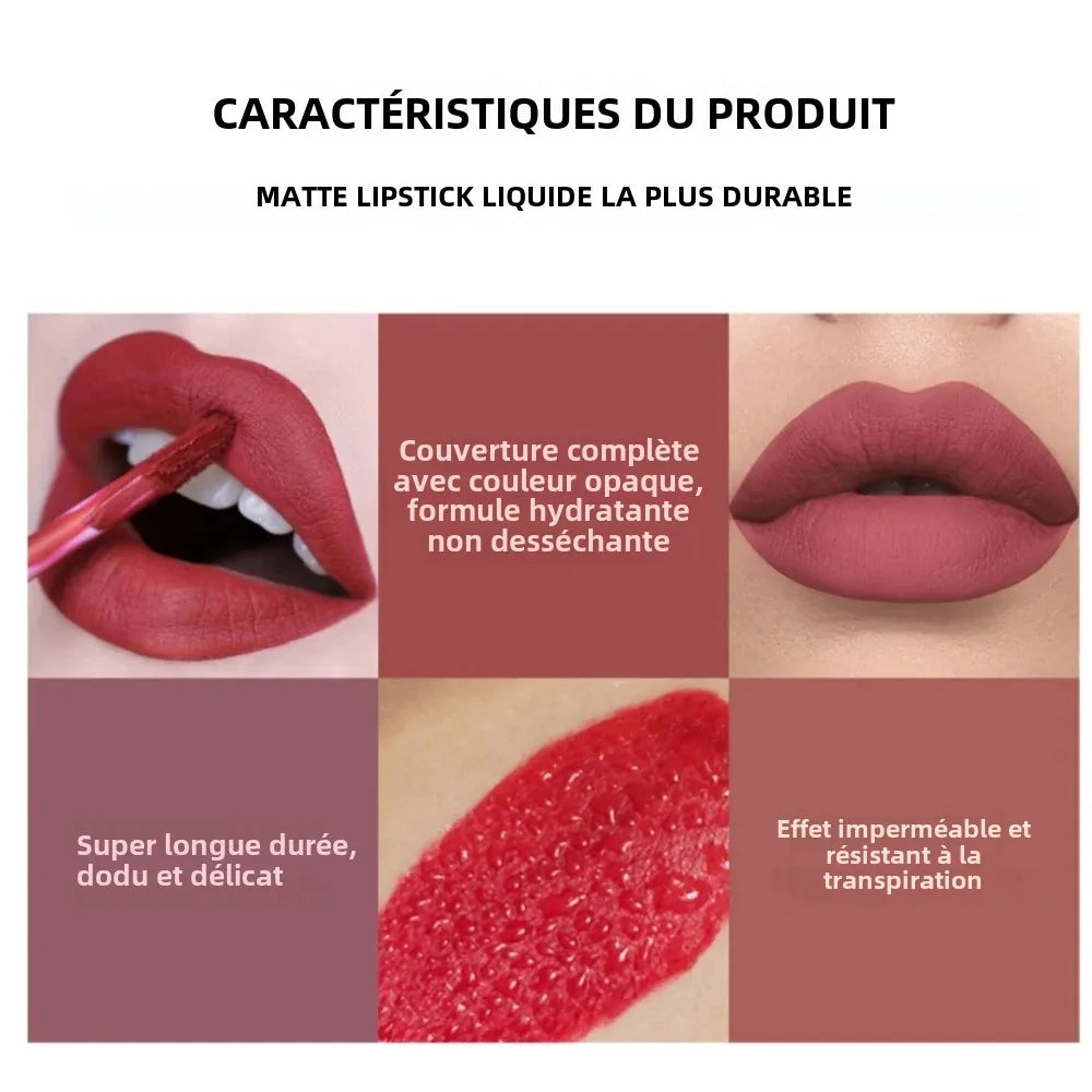 HANDAlYAN Liguid Lipstick 6-color Lipgloss Set With Long-lasting Waterproof And Non Stick Cup Matte Lip Gloss