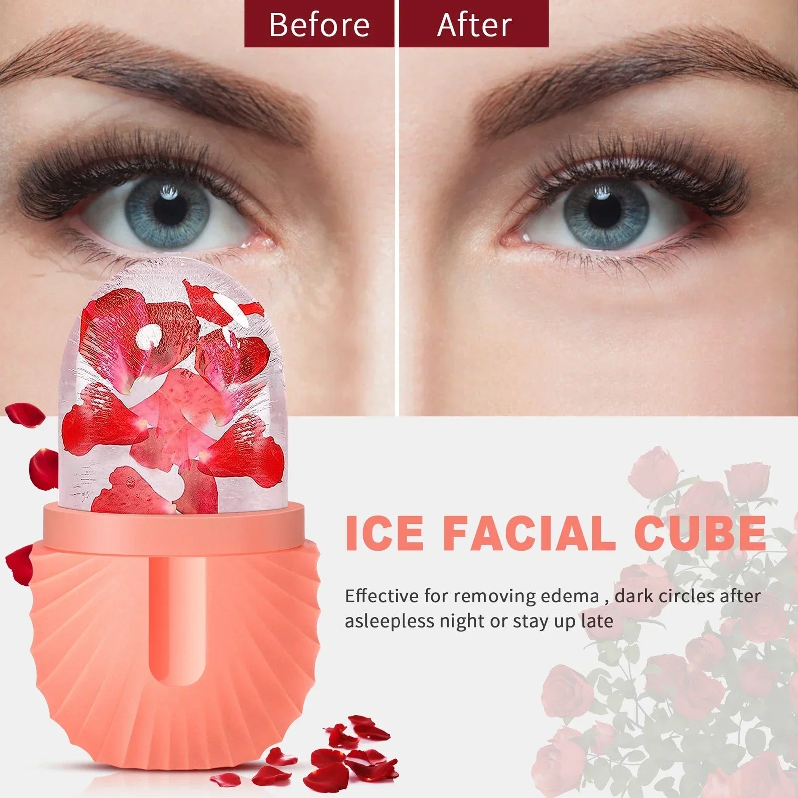 Silicone Ice Cube Trays Beauty Lifting Ice Ball Face Massager Contouring Eye Roller Facial Treatment Reduce Acne Skin Care Tool - KIMLUD