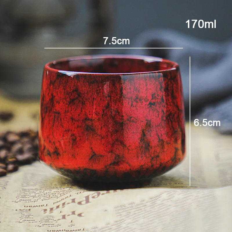 Best Selling Colorful Reactive glaze Ceramic Coffee Mug 170ml Ceramic Espresso Tea Cup Home Office Lacquered water cups