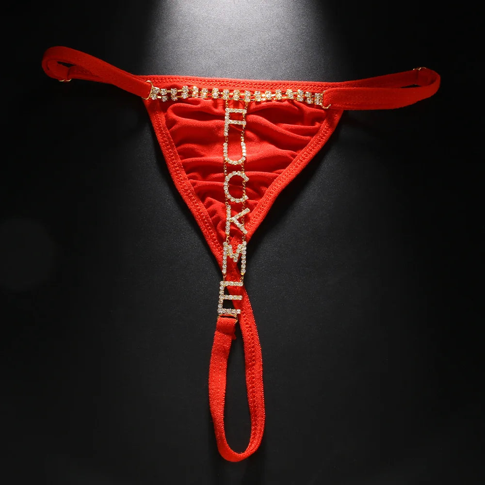 Stonefans Sexy Flower Crystal Thong Bikini Panties Jewelry for Women Stretch Rope Rhinestone Thong Back Panties Body Jewelry