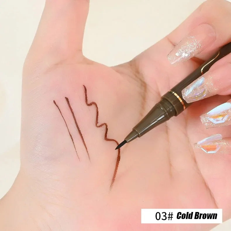 0.05mm Ultra Fine Liquid Eyeliner Black Brown Waterproof Long Lasting Smooth Eyeliner Eyelash Pencils Quick-dry Eye Makeup Tool