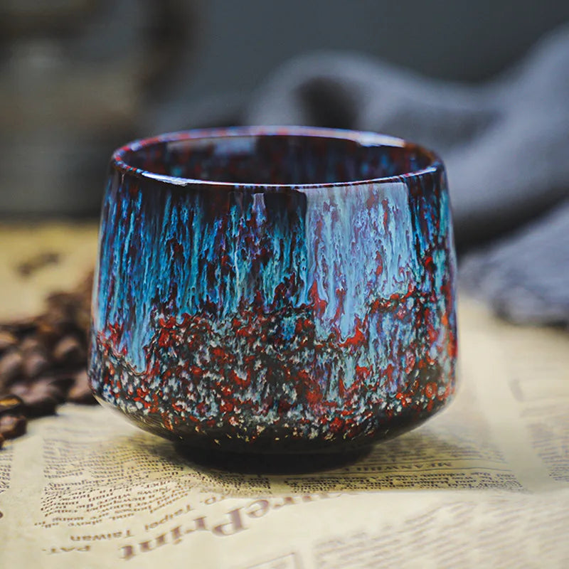 Best Selling Colorful Reactive glaze Ceramic Coffee Mug 170ml Ceramic Espresso Tea Cup Home Office Lacquered water cups