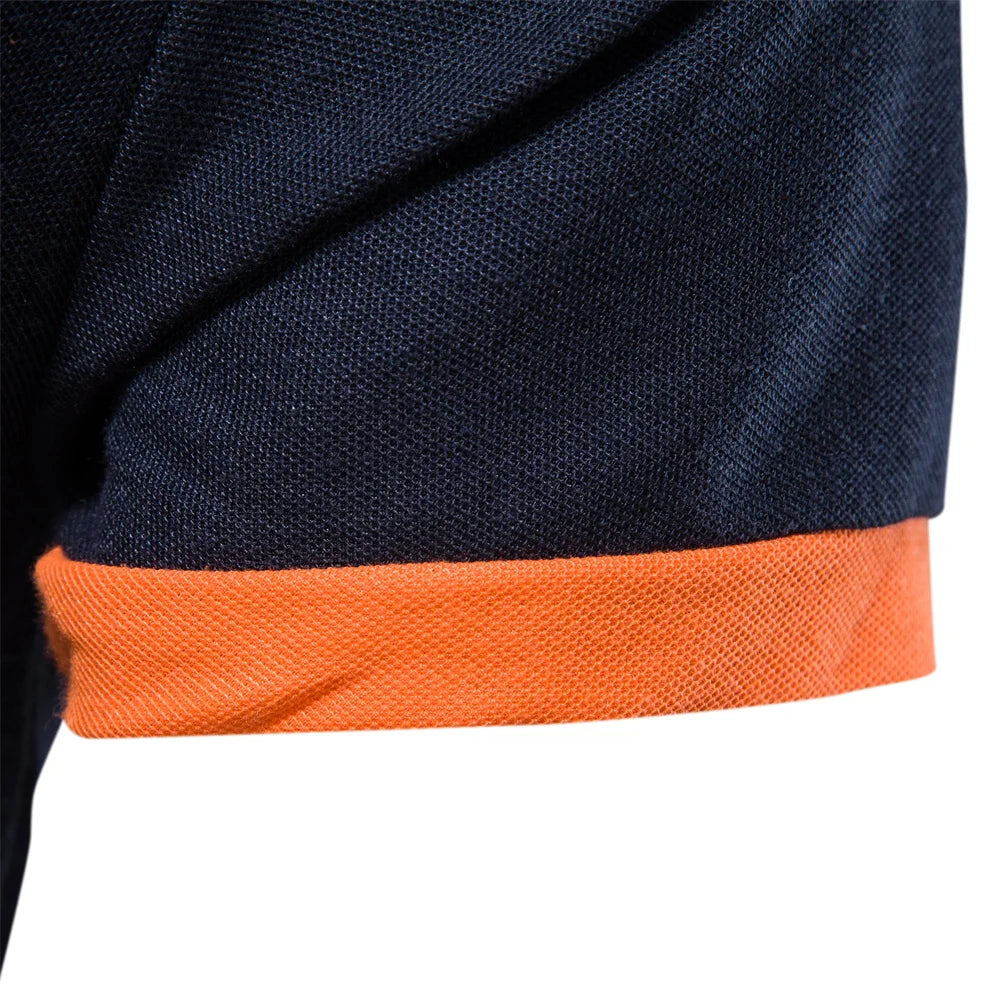 Casual Slim Fit Mens Polos New Summer Fashion Brand Cotton Embroidered 35% Solid Color Shirts for Men - KIMLUD