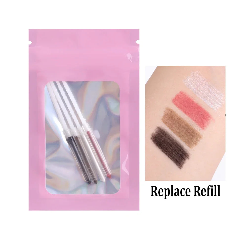 Multifunctional Makeup Pen 4 In 1 Eyebrow Eyeliner Pencil Lasting Drawing Lip Line Waterproof Sweatproof Highlighter Makeup Tool