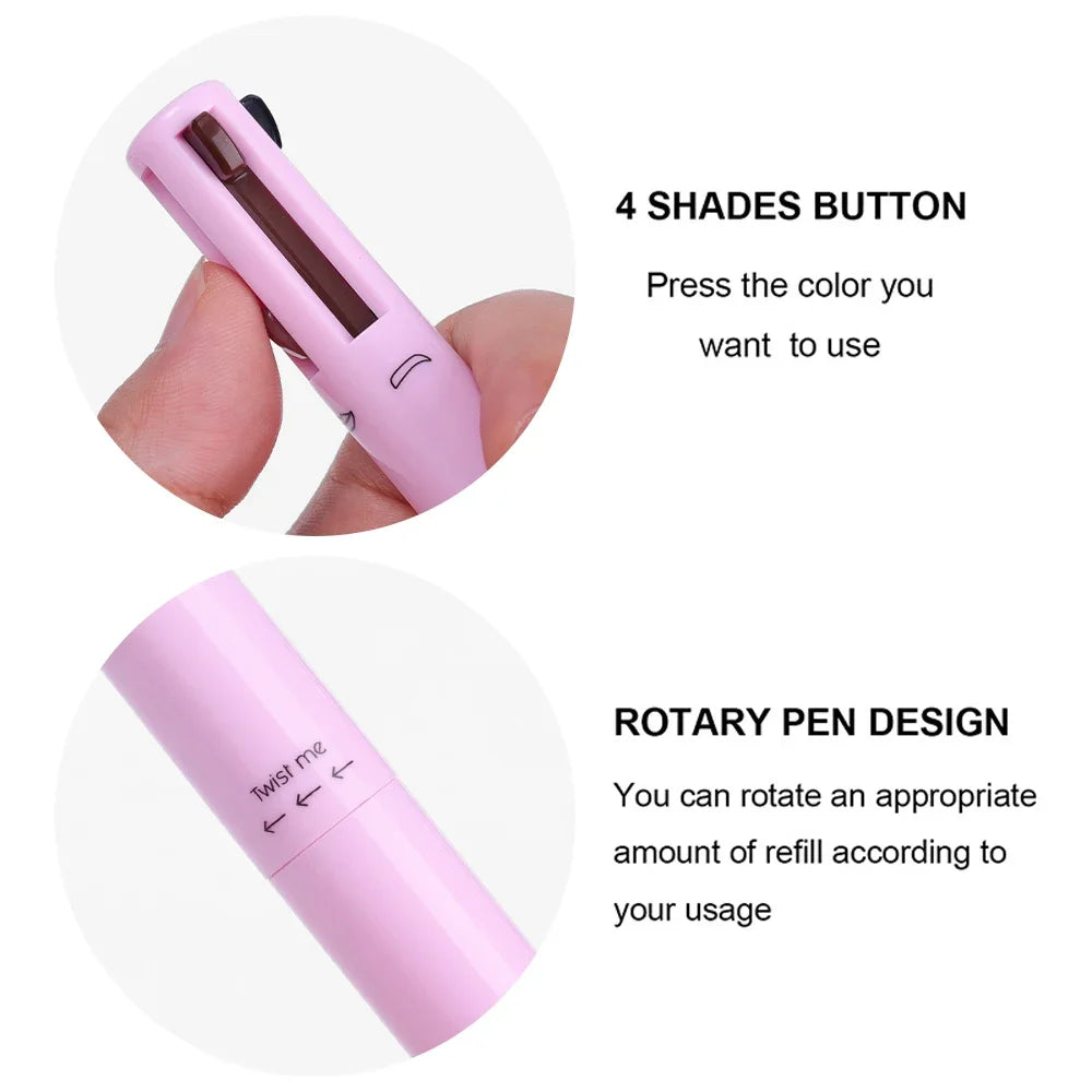 Multifunctional Makeup Pen 4 In 1 Eyebrow Eyeliner Pencil Lasting Drawing Lip Line Waterproof Sweatproof Highlighter Makeup Tool