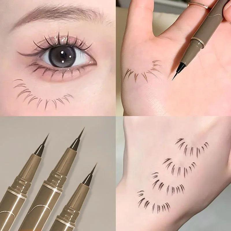 0.05mm Ultra Fine Liquid Eyeliner Black Brown Waterproof Long Lasting Smooth Eyeliner Eyelash Pencils Quick-dry Eye Makeup Tool