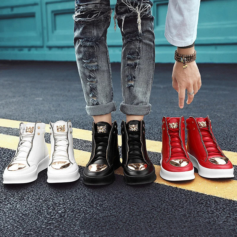 KIMLUD, Red Snakeskin High Top Sneakers Men Brand Luxury Designer Shoes Fashion Party Club Hip Hop Streetwear Shoes Men Casual Sneakers, KIMLUD Womens Clothes