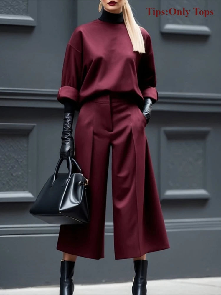 KIMLUD, Freeacy 2025 New Women's Tops Burgundy Round Neck Half Sleeves Loose Fit T-shirt Spring and Summer Casual Streetwear Shirts, KIMLUD Womens Clothes