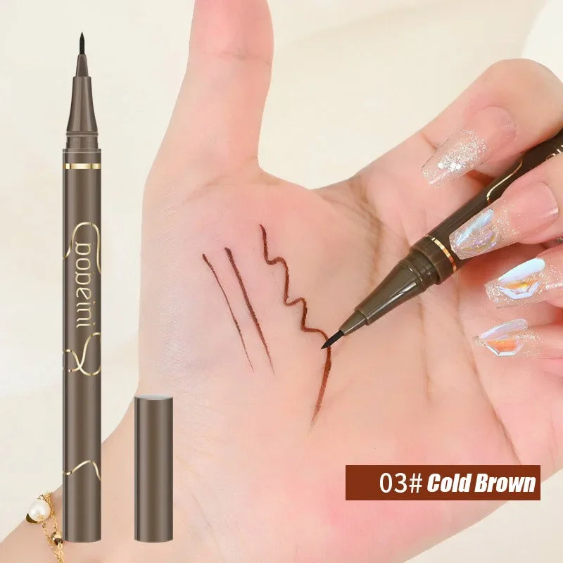 0.05mm Ultra Fine Liquid Eyeliner Black Brown Waterproof Long Lasting Smooth Eyeliner Eyelash Pencils Quick-dry Eye Makeup Tool