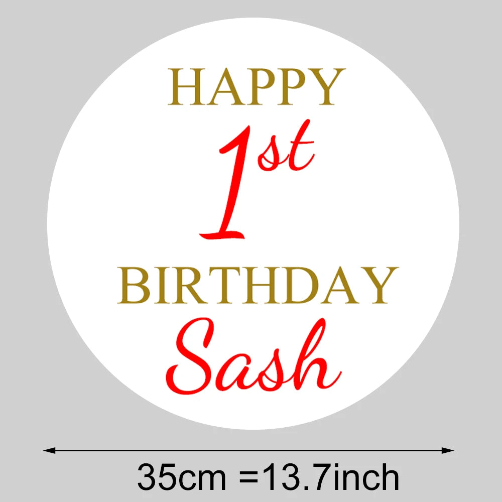 Round Custom Welcome Sign Board 35x35cm Personalized Welcome Baby Shower Sign for Birthday Decoration Baby Shower Party Decor - KIMLUD
