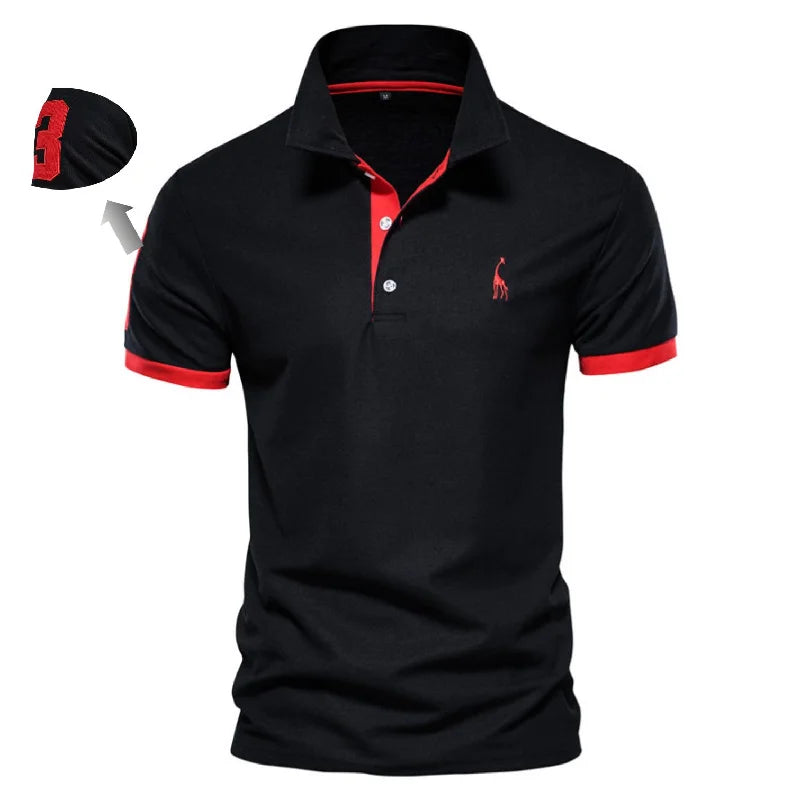 Casual Slim Fit Mens Polos New Summer Fashion Brand Cotton Embroidered 35% Solid Color Shirts for Men - KIMLUD