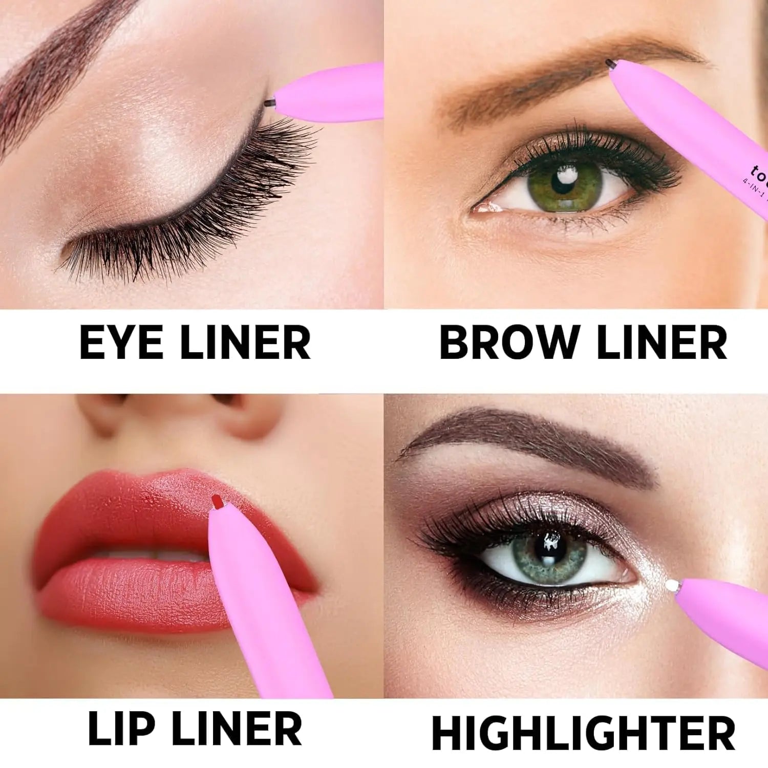 4 In 1 Makeup Pen Eyebrow Pencil Waterproof Drawing Eye Brow Long Lasting Easy Color Eyeliner Eyebrow Pen Sweatproof Makeup Pen