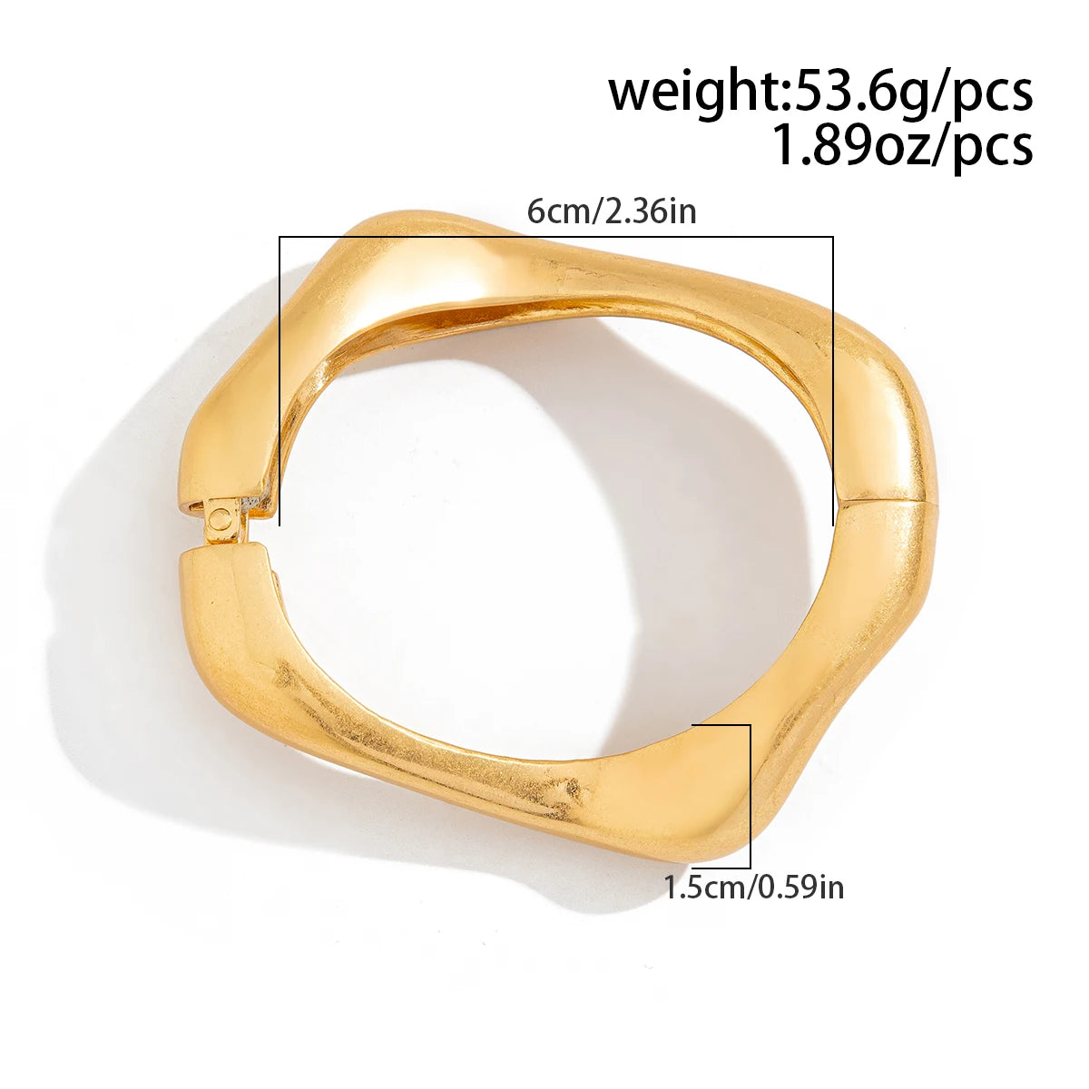 Ingemark Punk Creative Matte Irregular Heavy Metal Chunky Wide Cuff Bangles Women Goth Geometric Spring Bracelets Hand Jewelry