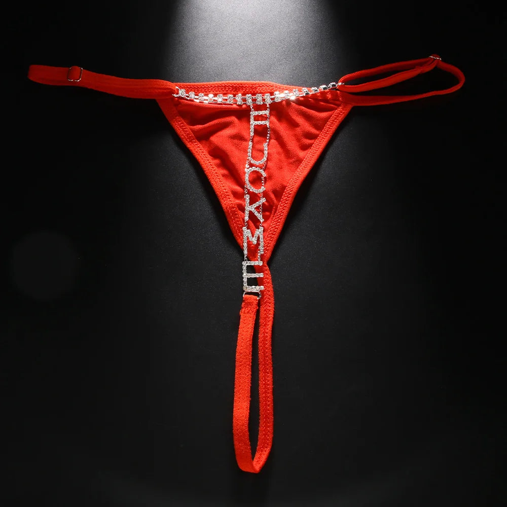Stonefans Sexy Flower Crystal Thong Bikini Panties Jewelry for Women Stretch Rope Rhinestone Thong Back Panties Body Jewelry