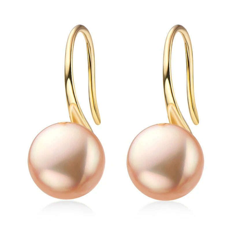 AINUOSHI 14K Gold Filled Pearls Drop Earrings 6.5-7mm Round Natural Cultured Freshwater Pearl Earrings For Women Jewelry Gift - KIMLUD