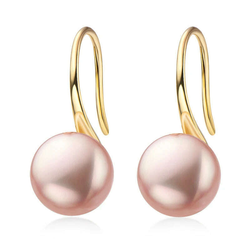 AINUOSHI 14K Gold Filled Pearls Drop Earrings 6.5-7mm Round Natural Cultured Freshwater Pearl Earrings For Women Jewelry Gift - KIMLUD