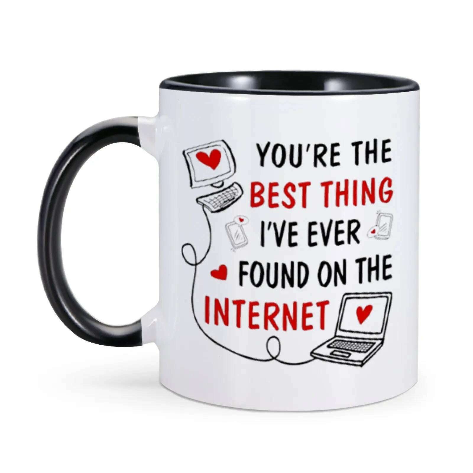 Anniversary Coffee Mug Valentines Day Gifts for Her Ceramics Tea Milk Cup Home Drinkware 11oz Birthday Gift Ideas for Girlfriend - KIMLUD