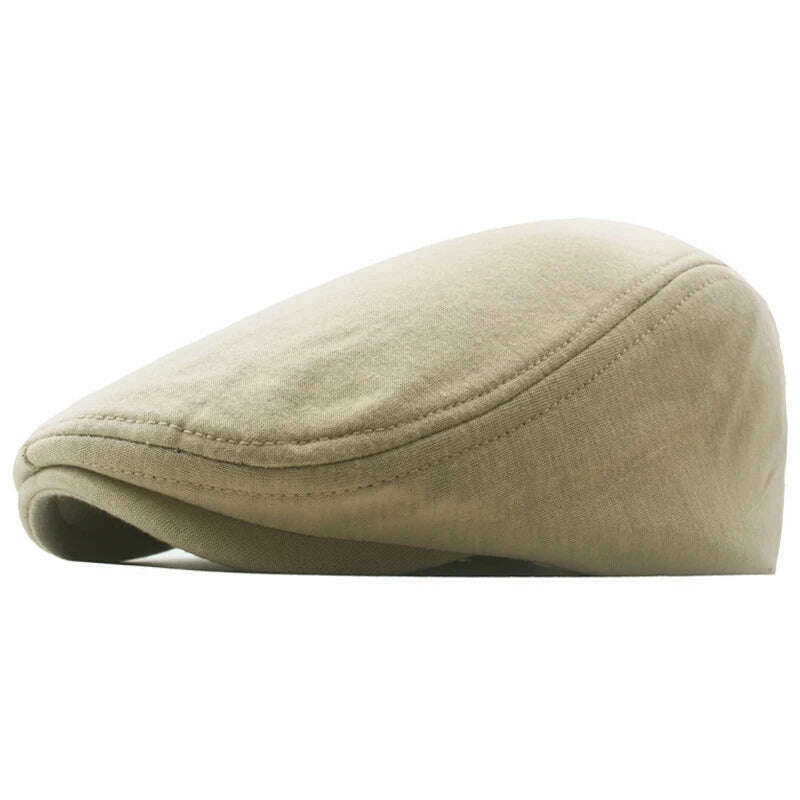 Autumn Winter British Style Newsboy Beret Cap Men'S Golf Driving Sun Flat Cabbie Hat Gatsby Ivy Cap Solid Soft Peaked Cap - KIMLUD