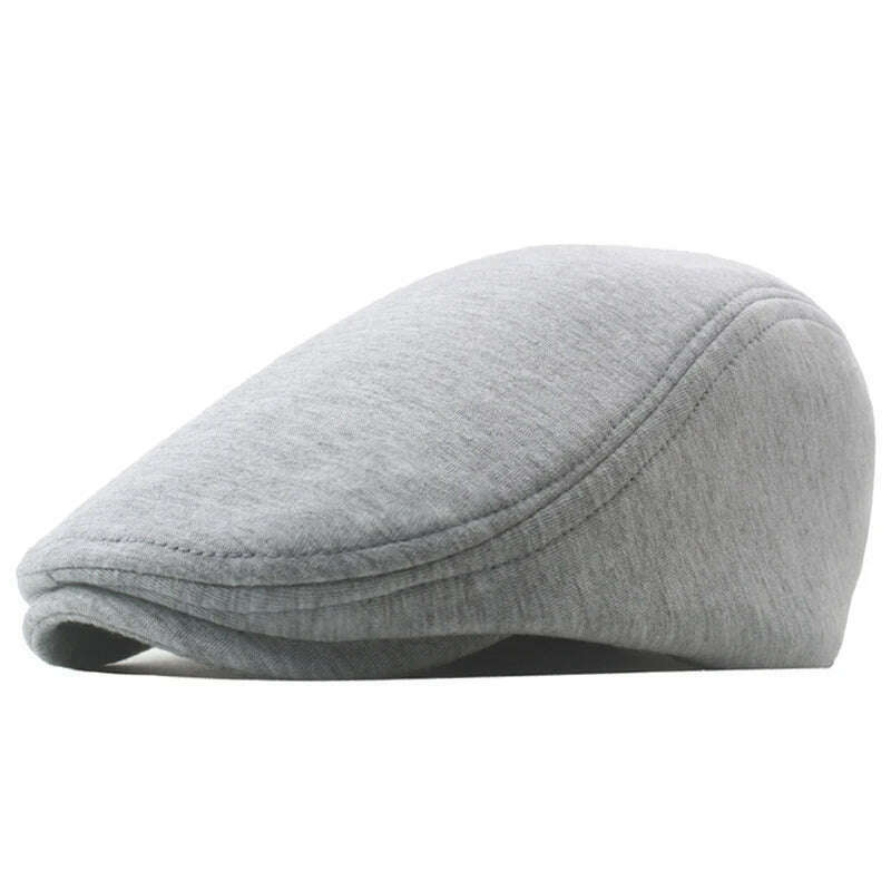 Autumn Winter British Style Newsboy Beret Cap Men'S Golf Driving Sun Flat Cabbie Hat Gatsby Ivy Cap Solid Soft Peaked Cap - KIMLUD