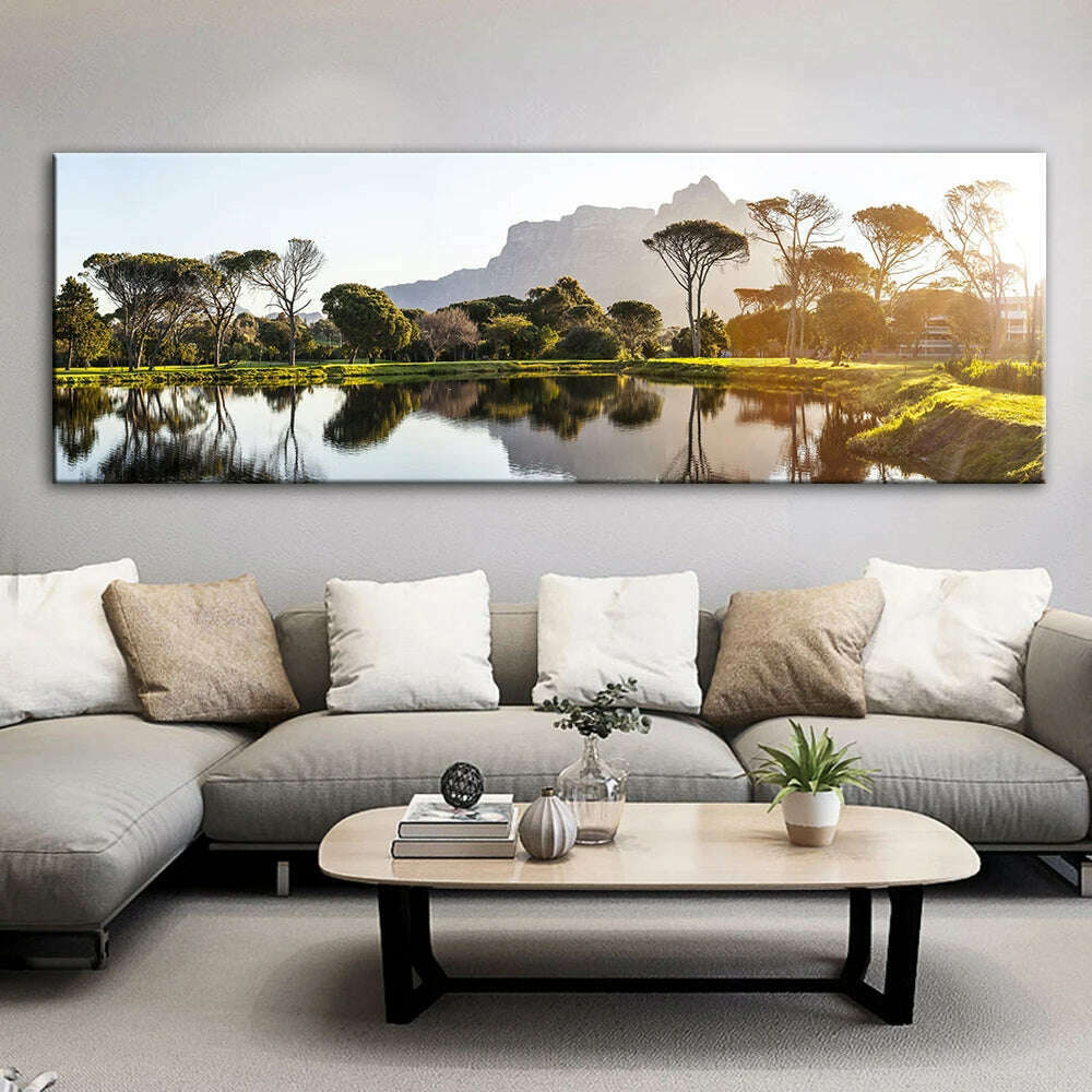 Beautiful Sunset Landscape Canvas Paintings Posters And Prints Wall Art Canvas Pictures for Bed Room Cuadros Home Decoration - KIMLUD