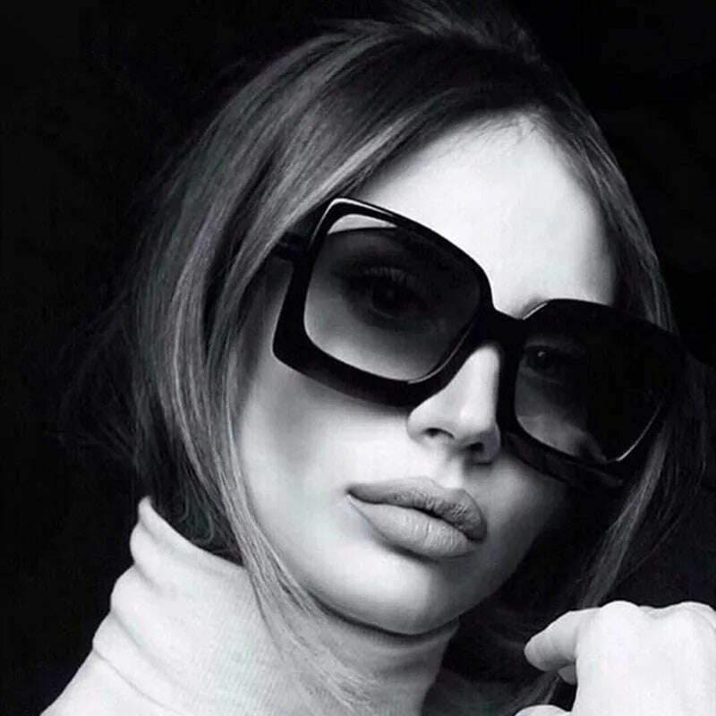 Big Frame Fashion Oversized Sunglasses Women Brand Designer Plastic Female Gradient Sun Glasses gafas de sol mujer UV400 - KIMLUD