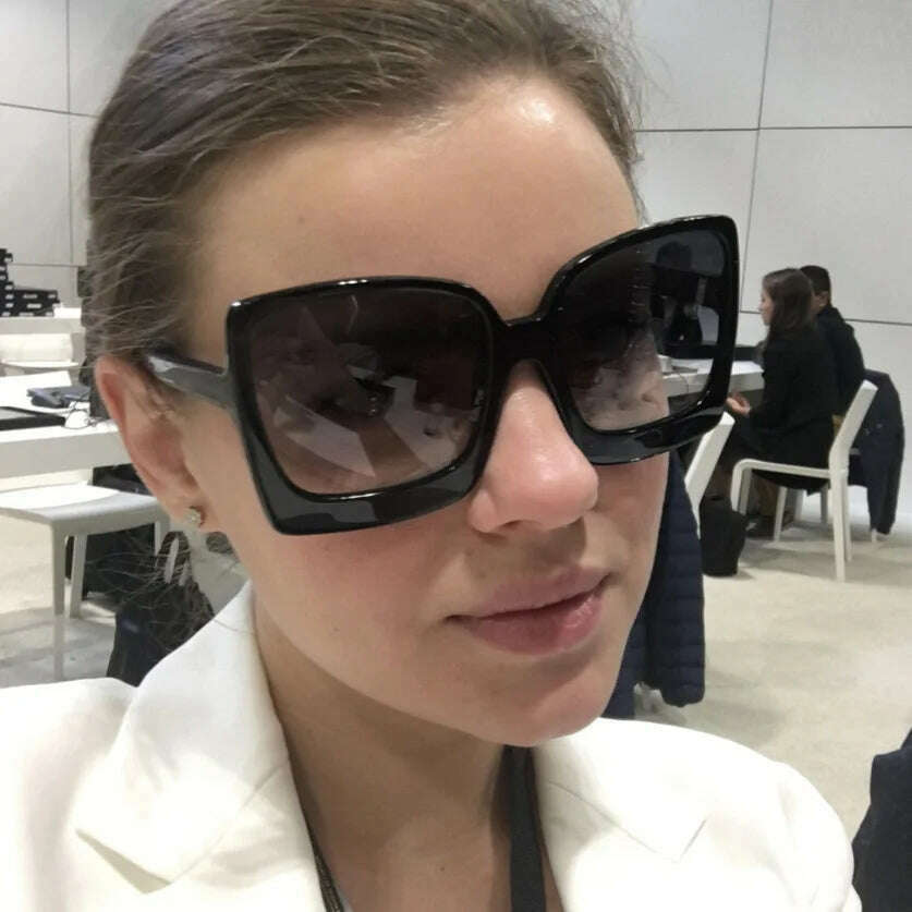 Big Frame Fashion Oversized Sunglasses Women Brand Designer Plastic Female Gradient Sun Glasses gafas de sol mujer UV400 - KIMLUD