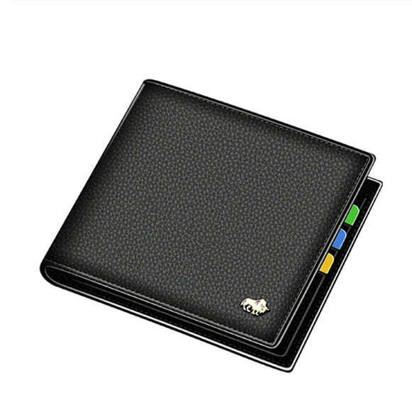 BISON DENIM Genuine Leather Men Wallets Brand Luxury RFID Bifold Wallet Zipper Coin Purse Business Card Holder Wallet N4470 - KIMLUD