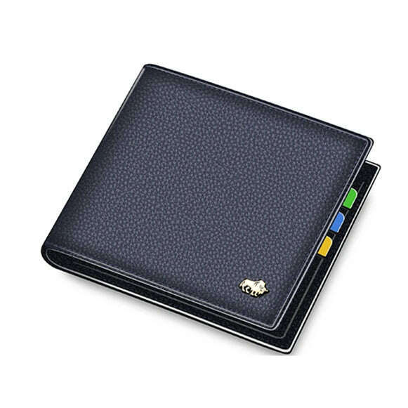 BISON DENIM Genuine Leather Men Wallets Brand Luxury RFID Bifold Wallet Zipper Coin Purse Business Card Holder Wallet N4470 - KIMLUD