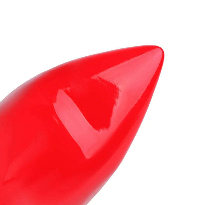Black White Red Women Ankle Boots Platform Square High Heel Ladies Short Boots Patent PU Leather Pointed Toe Zipper Dress Boots - KIMLUD