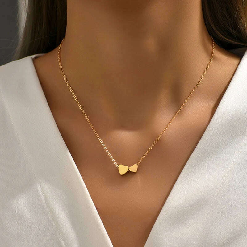 Bohemia Accessories Necklace For Women Trendy Multi-Layer Crystal Cross Lock Heart Pendant Necklaces Set Jewelry Gifts N0391 - KIMLUD