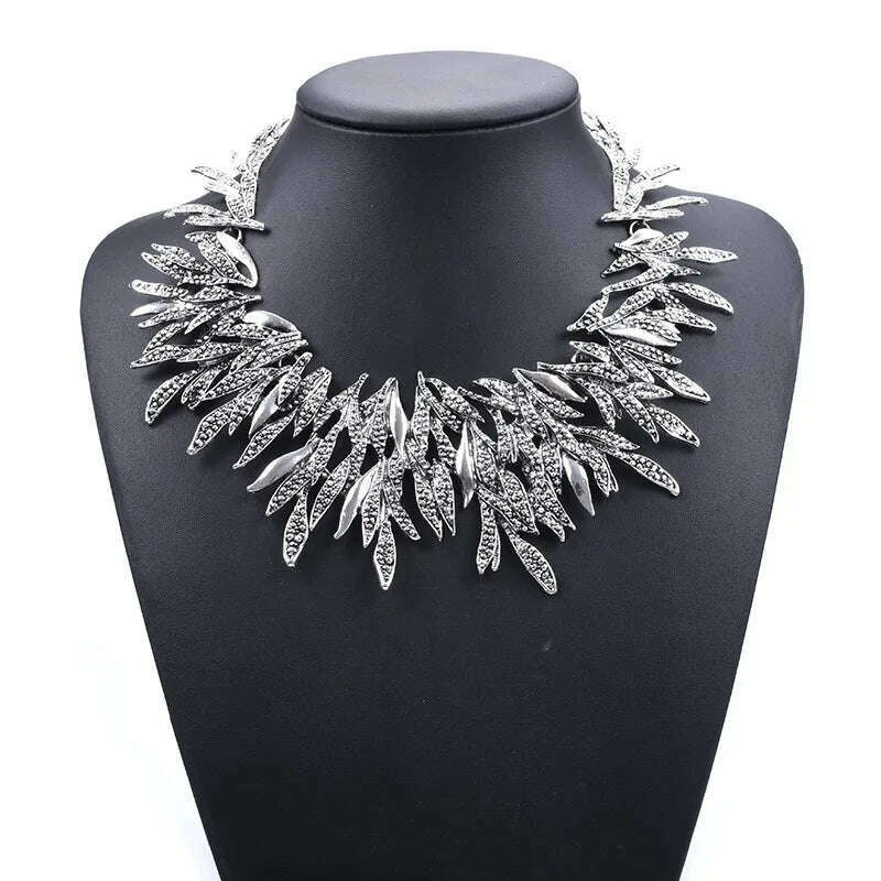 Bohemian Vintage Choker Necklace Women Indian Ethnic Statement Large Collar Necklaces Pendant Maxi Gypsy Big Choker Necklace - KIMLUD