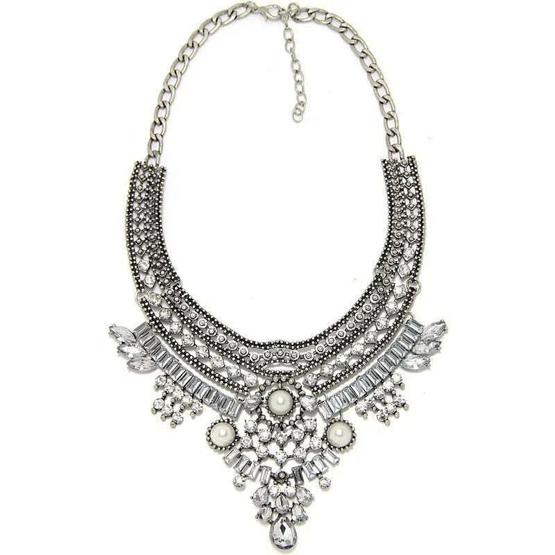 Bohemian Vintage Choker Necklace Women Indian Ethnic Statement Large Collar Necklaces Pendant Maxi Gypsy Big Choker Necklace - KIMLUD