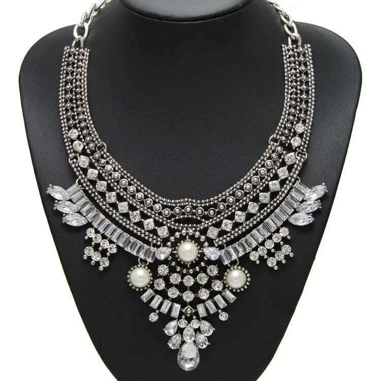 Bohemian Vintage Choker Necklace Women Indian Ethnic Statement Large Collar Necklaces Pendant Maxi Gypsy Big Choker Necklace - KIMLUD