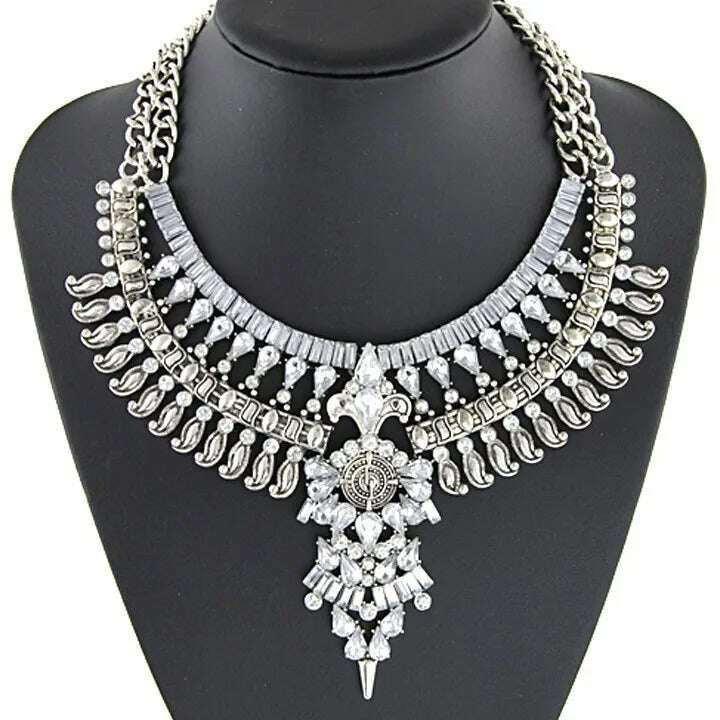 Bohemian Vintage Choker Necklace Women Indian Ethnic Statement Large Collar Necklaces Pendant Maxi Gypsy Big Choker Necklace - KIMLUD