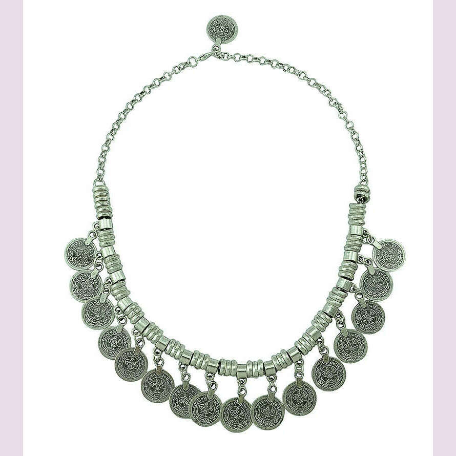 KIMLUD, Boho Vintage Ethnic Metal Coins Necklace for Women Gypsy Choker Collar Statement Necklaces Afghan Turkish Maxi Festival Jewelry, KIMLUD Womens Clothes