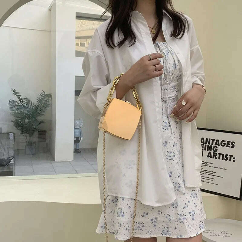 Box Small Bags for Women 2022 New Fashion Chain Purses and Handbags Mirror Square Shoulder Bag Woman High Quality Crossbody Bags - KIMLUD