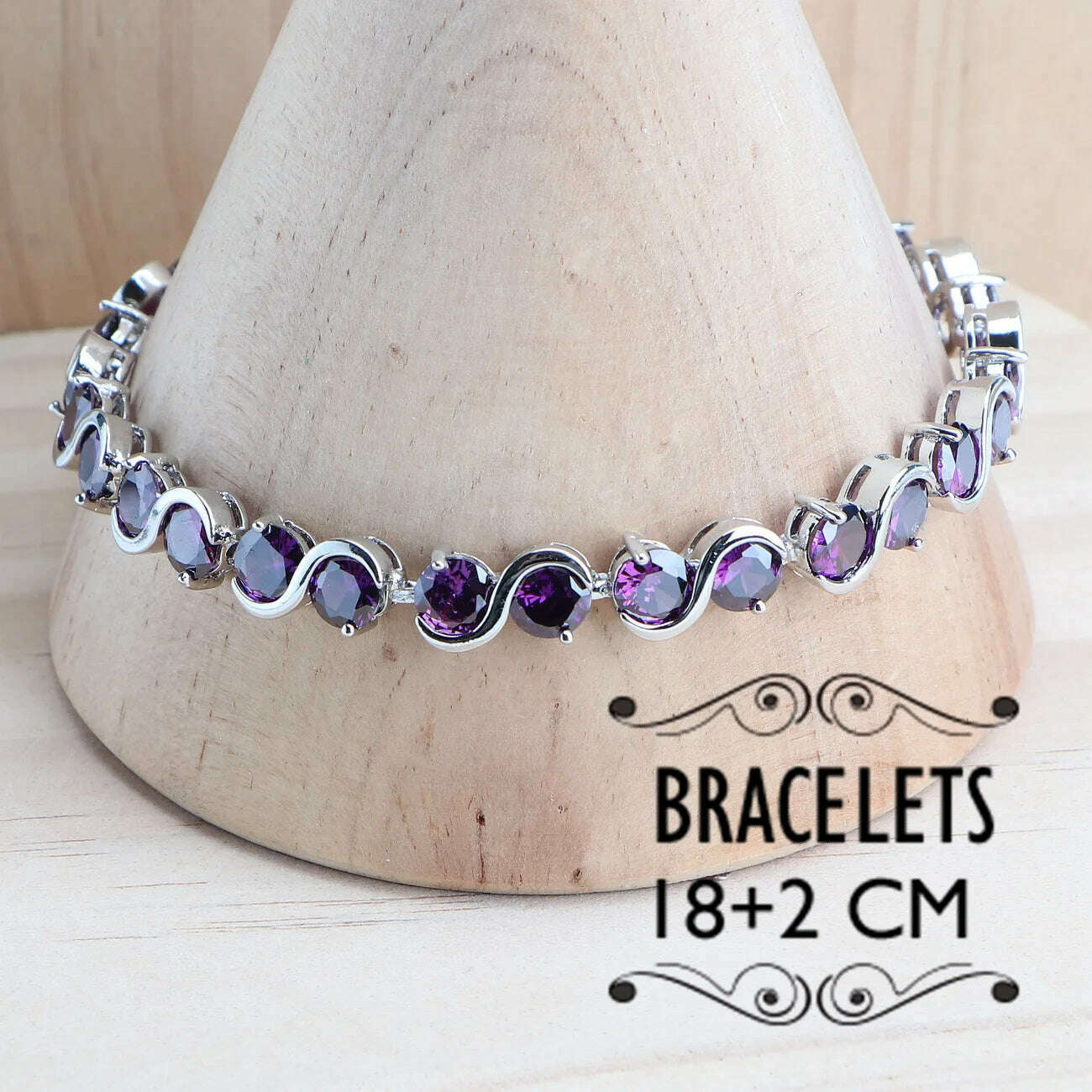 Bridal Silver 925 Jewelry Sets For Women Wedding Jewelry Ladies Purple Zircon Rings Bracelets Set Earrings Pendant Necklace - KIMLUD