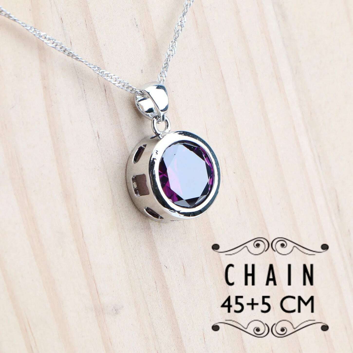 Bridal Silver 925 Jewelry Sets For Women Wedding Jewelry Ladies Purple Zircon Rings Bracelets Set Earrings Pendant Necklace - KIMLUD
