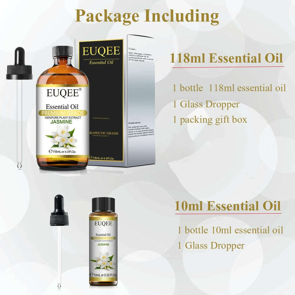 Buy 118ml Essential Oil Get 10ml Free 100% Pure and Natural Essential Oil with Dropper for Aromatherapy Diffuser Massage DIY - KIMLUD