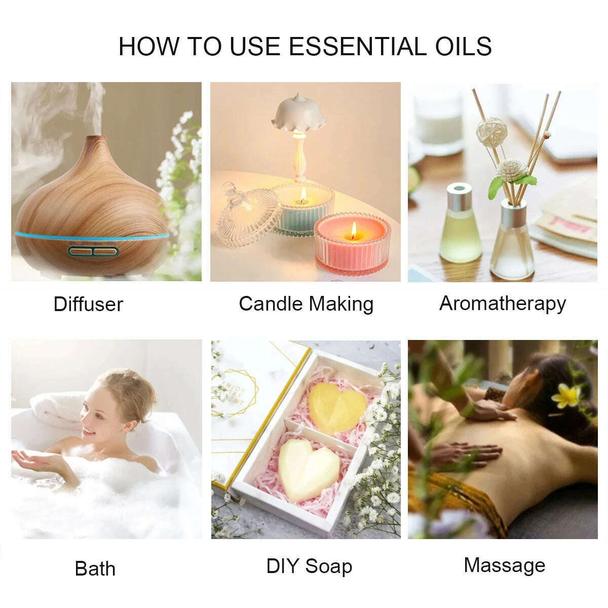 Buy 118ml Essential Oil Get 10ml Free 100% Pure and Natural Essential Oil with Dropper for Aromatherapy Diffuser Massage DIY - KIMLUD