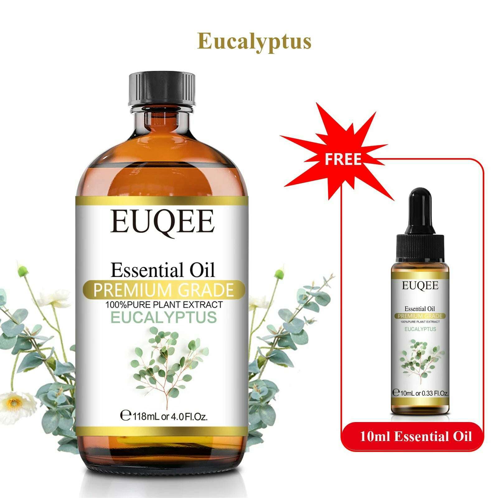 Buy 118ml Essential Oil Get 10ml Free 100% Pure and Natural Essential Oil with Dropper for Aromatherapy Diffuser Massage DIY - KIMLUD