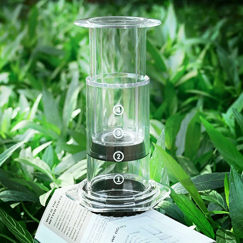 CAFEMASY New Style Transparent Espresso Coffee Maker Portable French Press Coffee Pot With Filter Papers Kit For Aero Press - KIMLUD