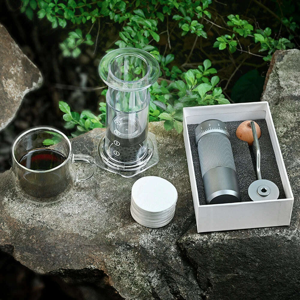 CAFEMASY New Style Transparent Espresso Coffee Maker Portable French Press Coffee Pot With Filter Papers Kit For Aero Press - KIMLUD
