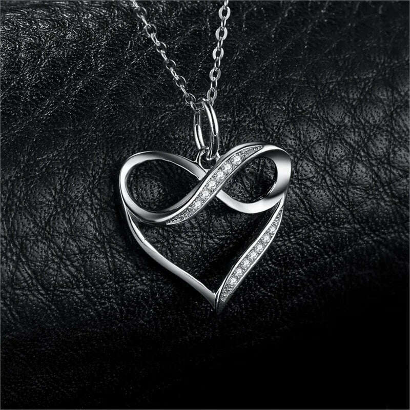 CAOSHI Delicate Exquisite Heart Necklaces for Women Stylish Bridal Wedding Jewelry Charming Crystal Pendant Trendy Accessories - KIMLUD
