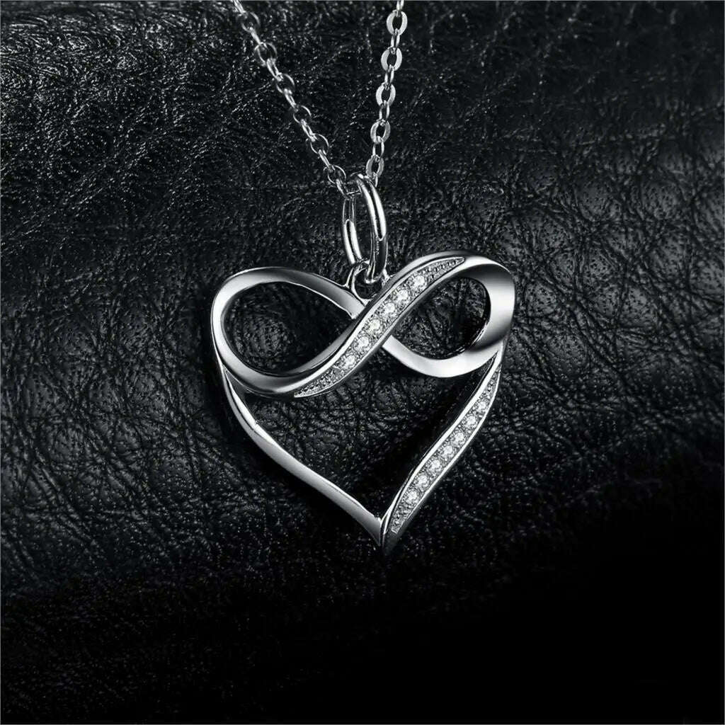 CAOSHI Delicate Exquisite Heart Necklaces for Women Stylish Bridal Wedding Jewelry Charming Crystal Pendant Trendy Accessories - KIMLUD