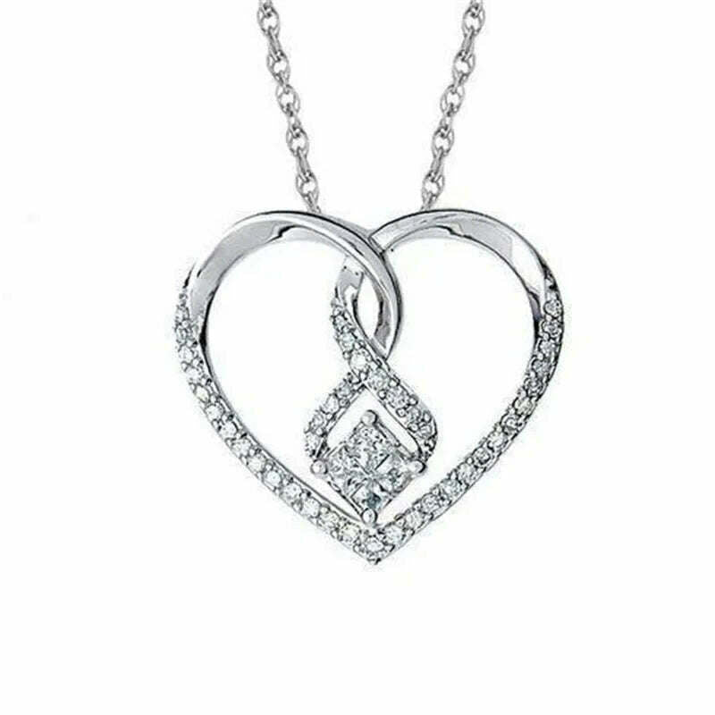 CAOSHI Hollow-out Design Heart Necklace Exquisite Elegant Women Charming Love Pendant Aesthetic Wedding Accessories Chic Jewelry - KIMLUD